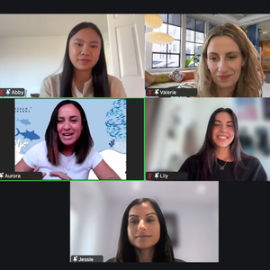 Screenshot of a Zoom meeting with five individuals.